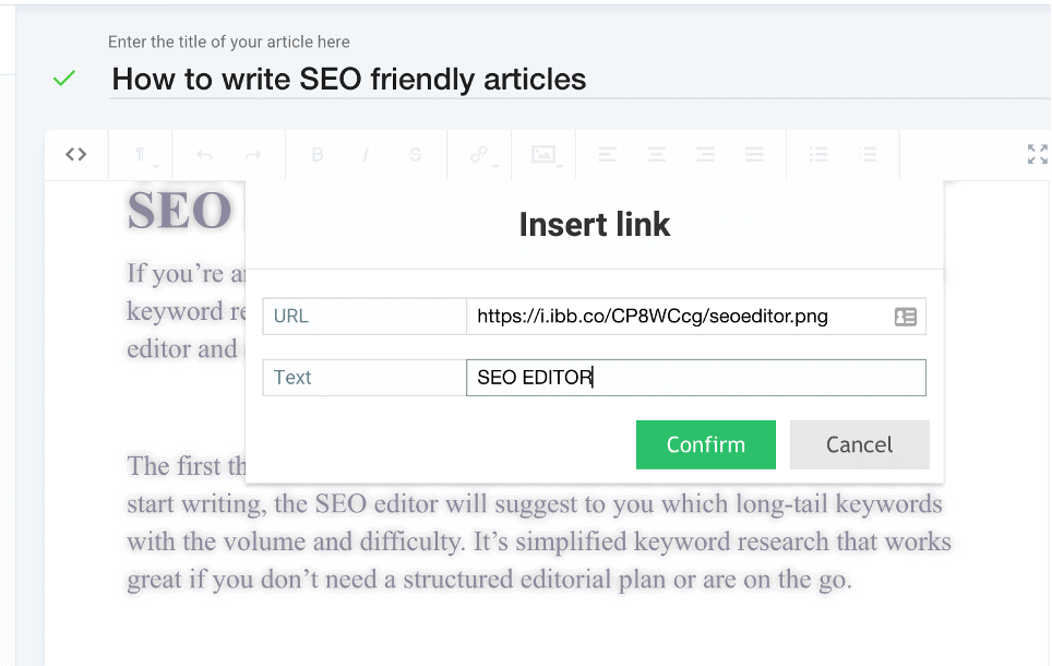 SEO Editor Text